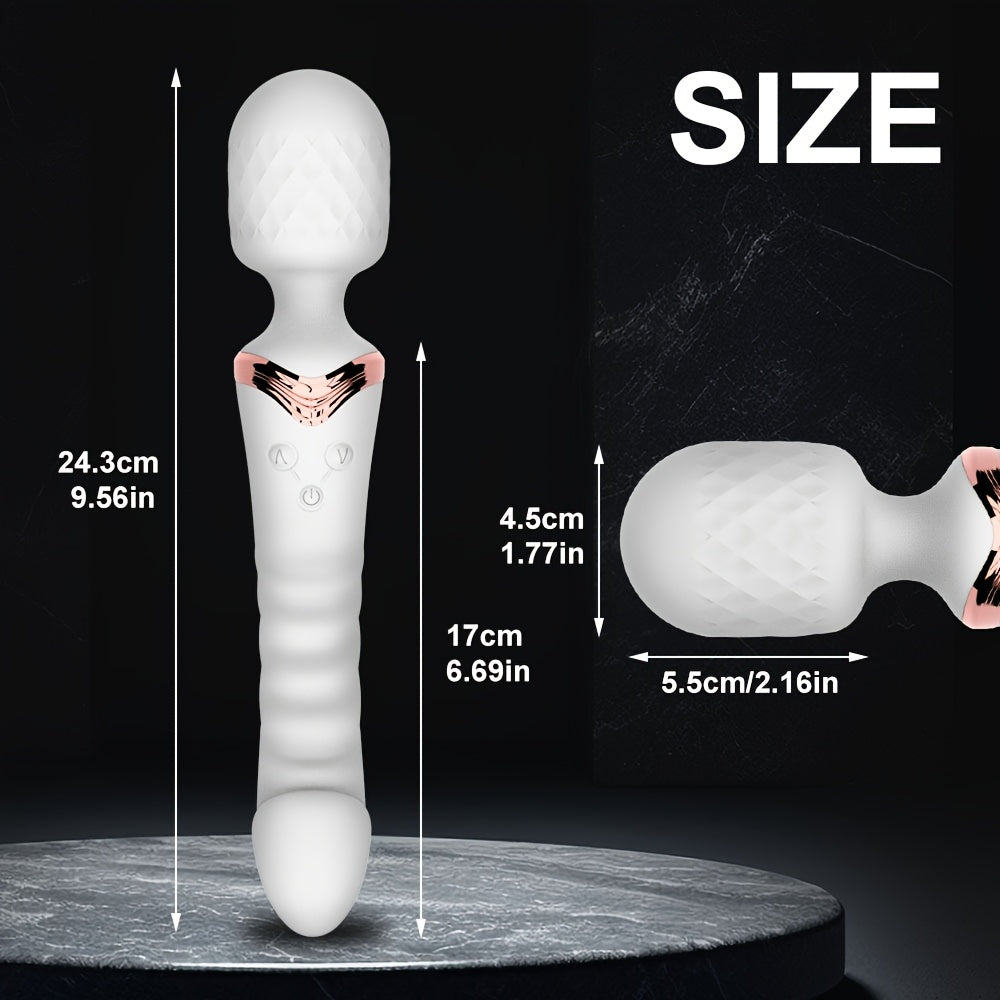 Sandfox Dual Motor Magic Wand Vibrator, 10 Modes G-Spot Massager, Rechargeable Lithium Battery, Clitoris Stimulator Dildo for Women, Anal Plug Toys for Adult