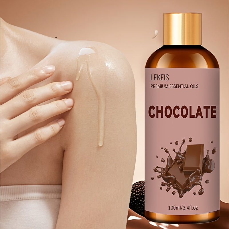 Chocolate Essential Oil, a Premium Moisturizing Care Oil Suitable for Face, Body, and Hair. Provides Long-lasting Fragrance with a Dry Finish, Suitable for All Skin Types. Multi-purpose Use: Massage, Diffusers, Humidifiers. 100ml/3.4fl.oz- 2pcs