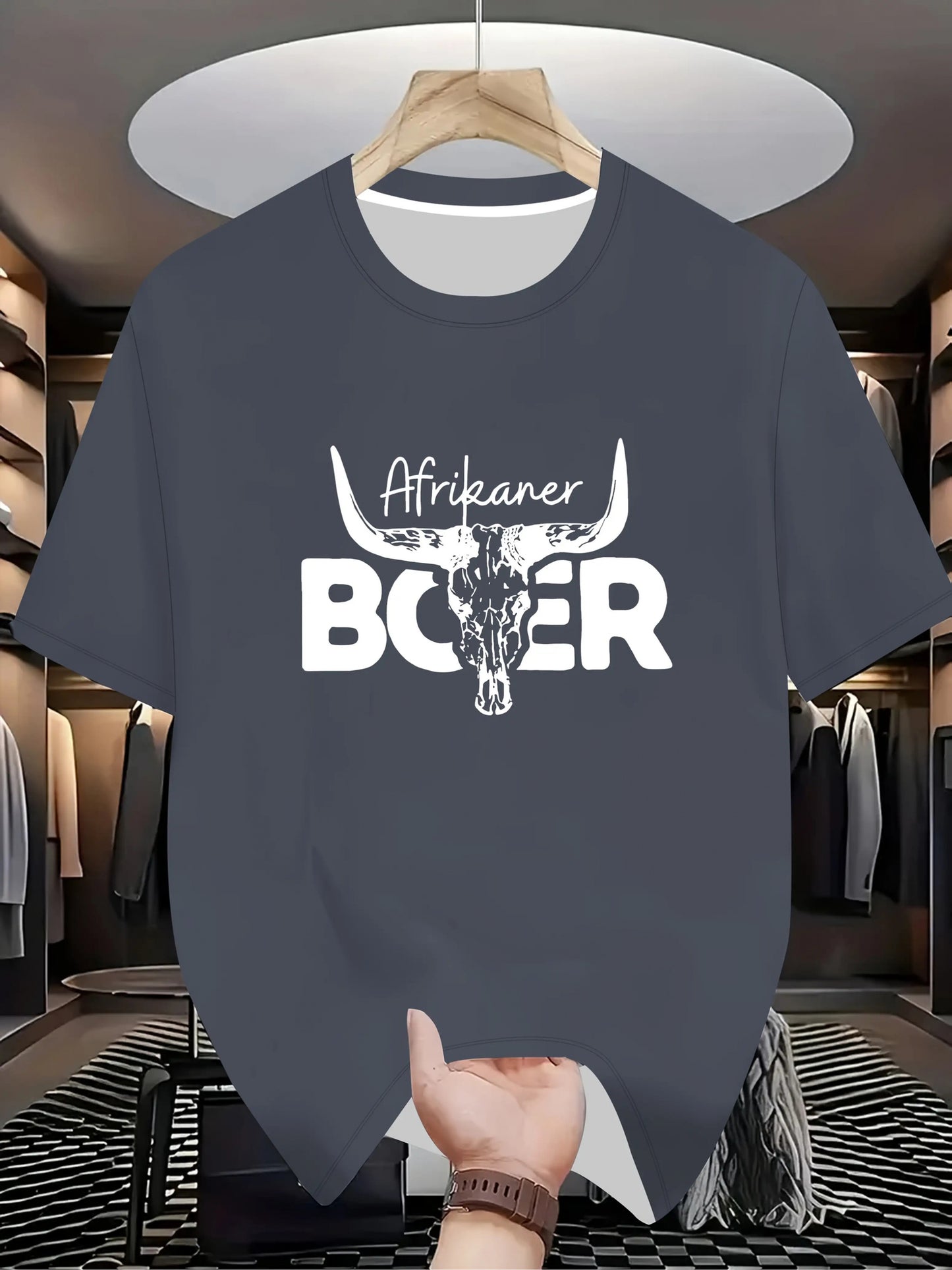 Men's Cow Print Short Sleeve T-Shirt - Cowhide-Like Texture Casual Knit Top, All-Season Round Neck Shirt for Daily Wear & Weekend Outfits, Cow Pattern Pullover (Machine Washable, Versatile Cowhide Look), PLUS SIZE