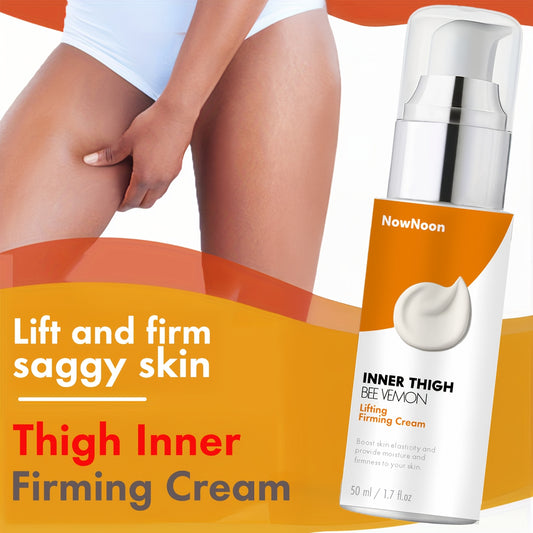 Unisex Bee Venom Inner Thigh Firming Cream - Contains Hyaluronic Acid, Honey, Jojoba, Caffeine, Shea Butter & Vitamin E, Unscented Moisturizer for Skin Tightening Suitable for All Skin Types, Thigh, Butt & Body Contouring